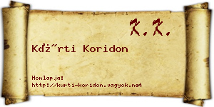 Kürti Koridon névjegykártya